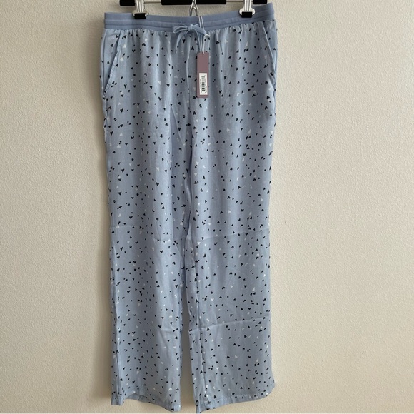 Bare Necessities Floating Hearts Blue Lounge Pant Size Medium Pajama - Picture 1 of 8